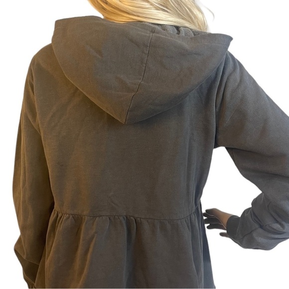 Maurices Gray Ruffled Hem Hoodie - Picture 7 of 12
